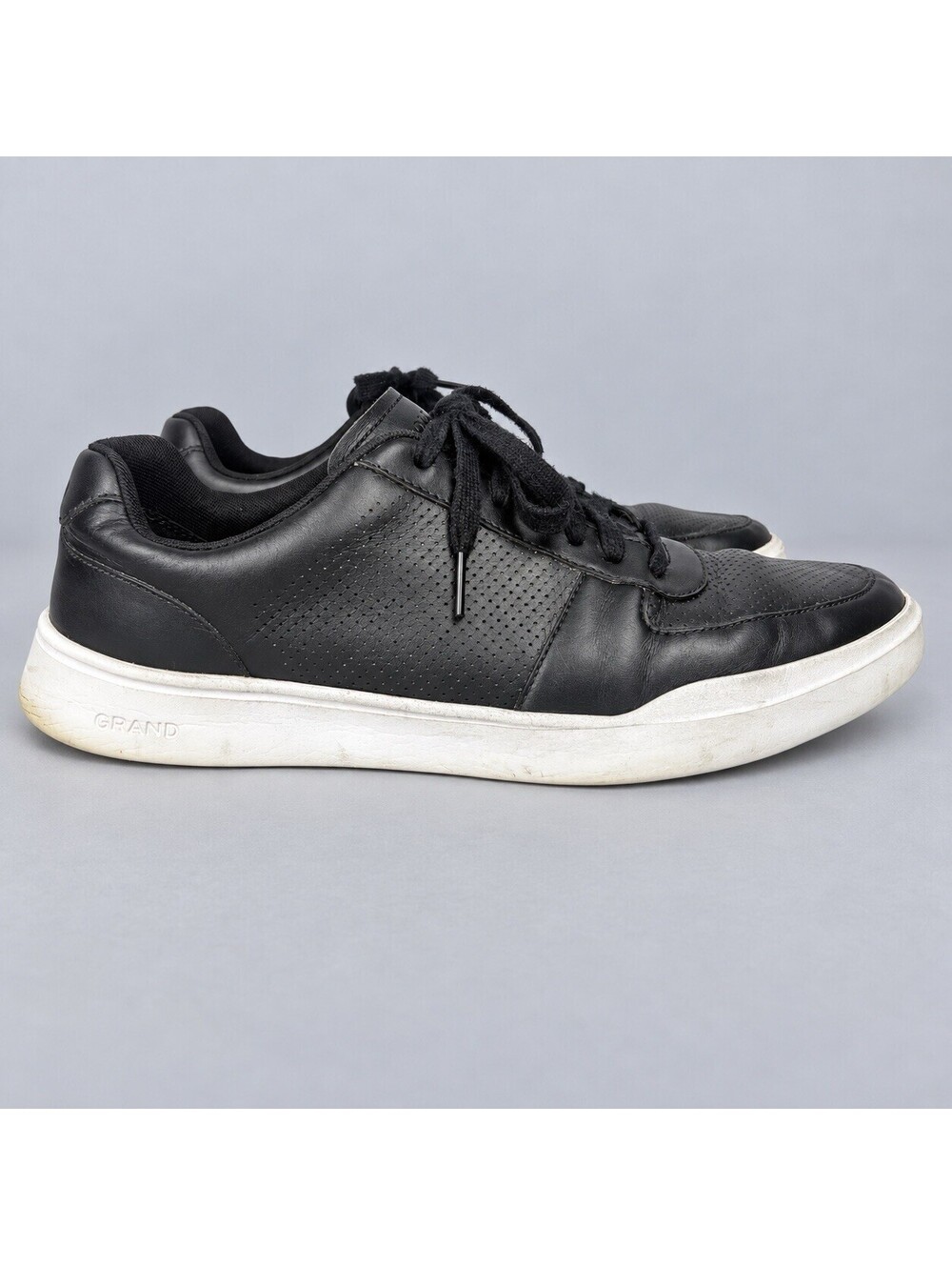 Cole Haan Grand Crosscourt Modern Perf Black Leather Sneakers Men 10.5W C33977